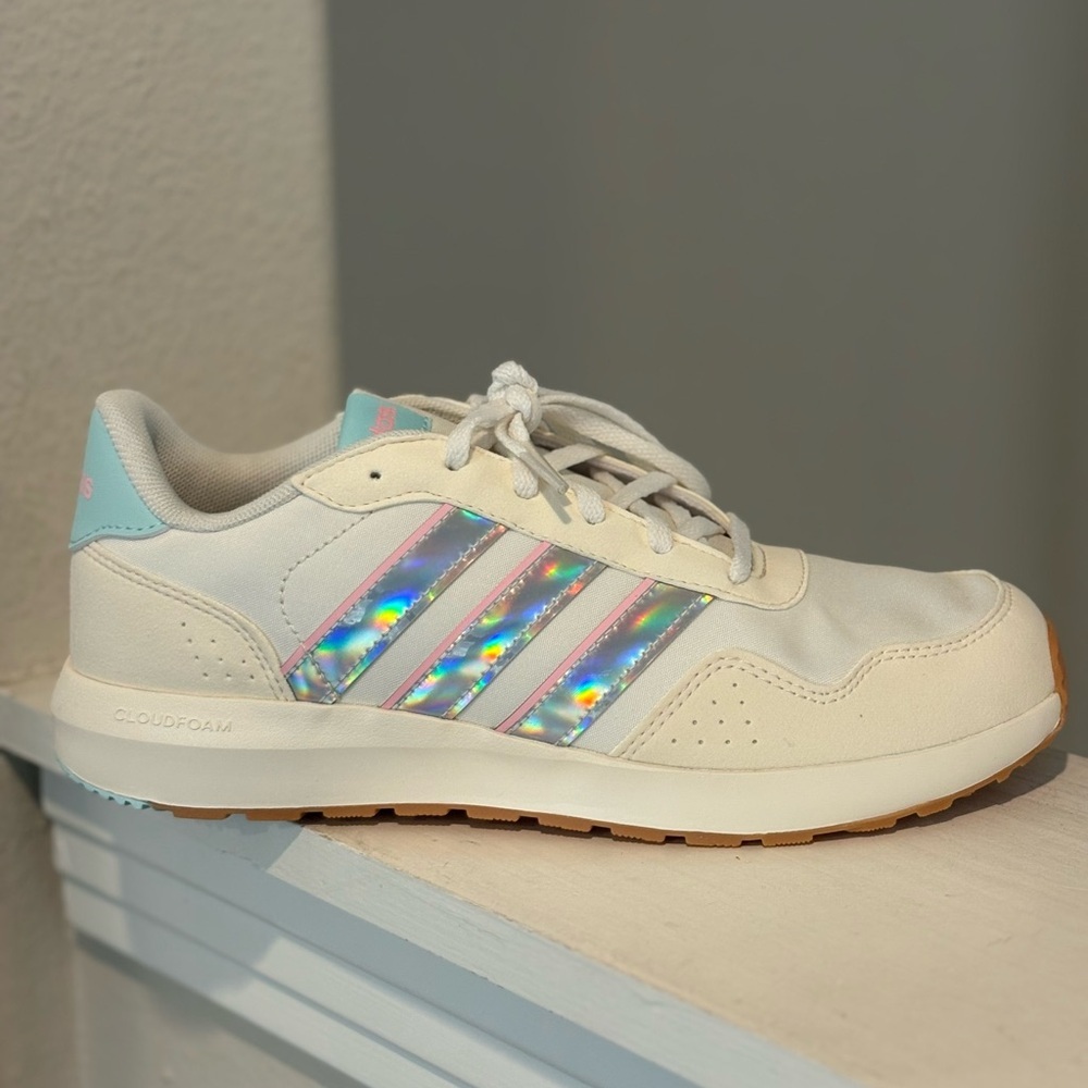 Adidas Run 60s Athletic Shoes Sneakers Size Youth Girl 6.5Y Women 8 White IE6119 - Picture 5 of 9